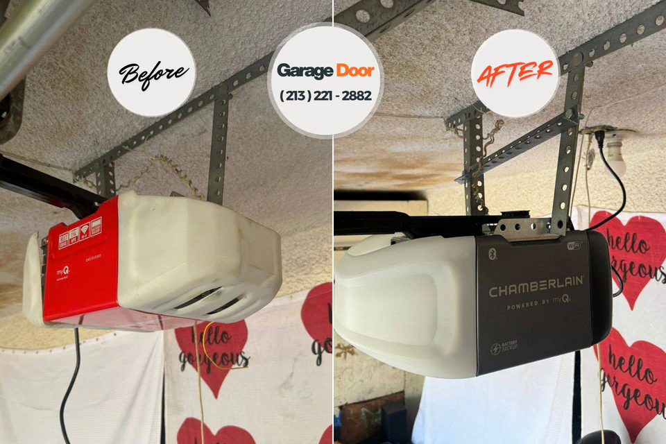 Before and after: garage door repair El Dorado, AR